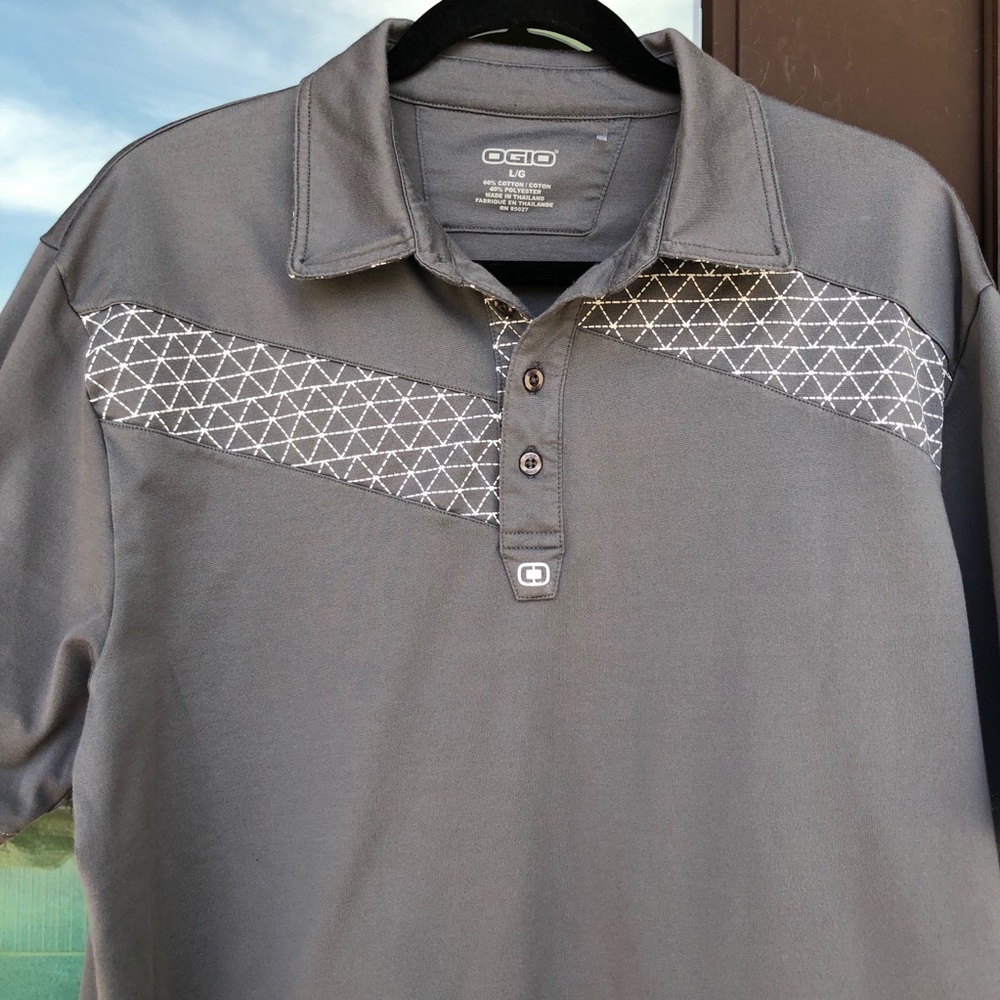 OGIO Grey/White Geo Polo L